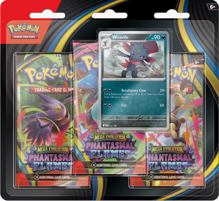 Mega Evolution - Phantasmal Flames - 3 Packs blister Weavile